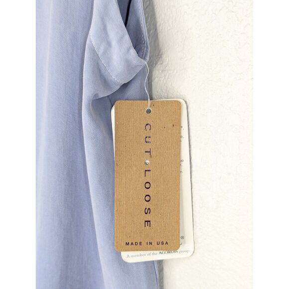 NWT Cut Loose 2 Pc Set Sleeveless Top Maxi Skirt Sz M Tencel W/ Flaw Light Blue - Picture 7 of 11